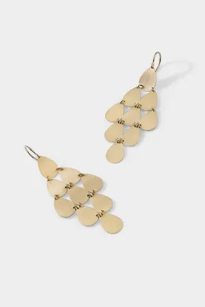 18K Yellow Gold 9 Drop Chandelier Earrings