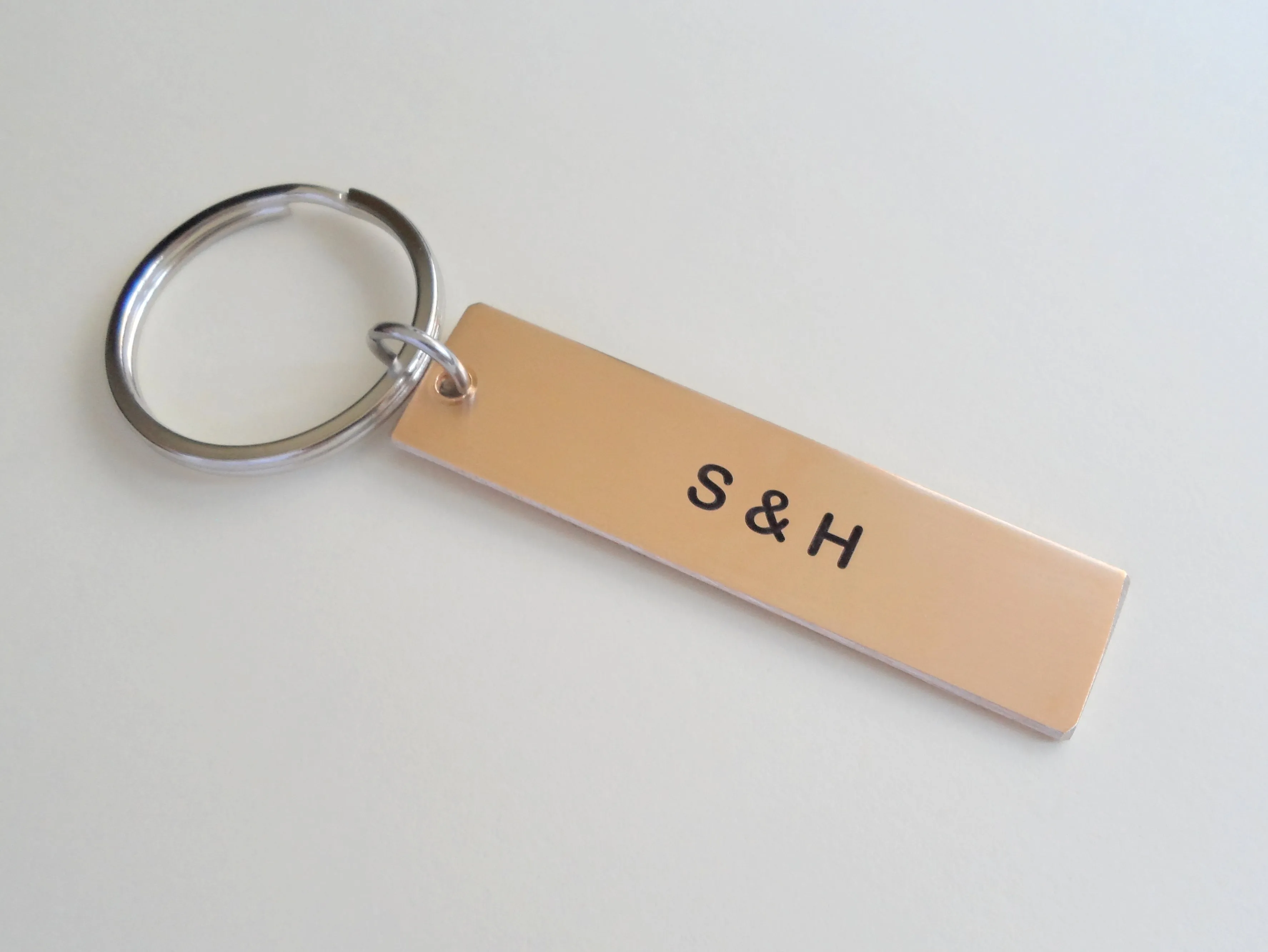 8 Year Anniversary Gift • Bronze Tag Keychain Laser Engraved w/ "I Still Do, Happy 8th"; Personalized Backside Options