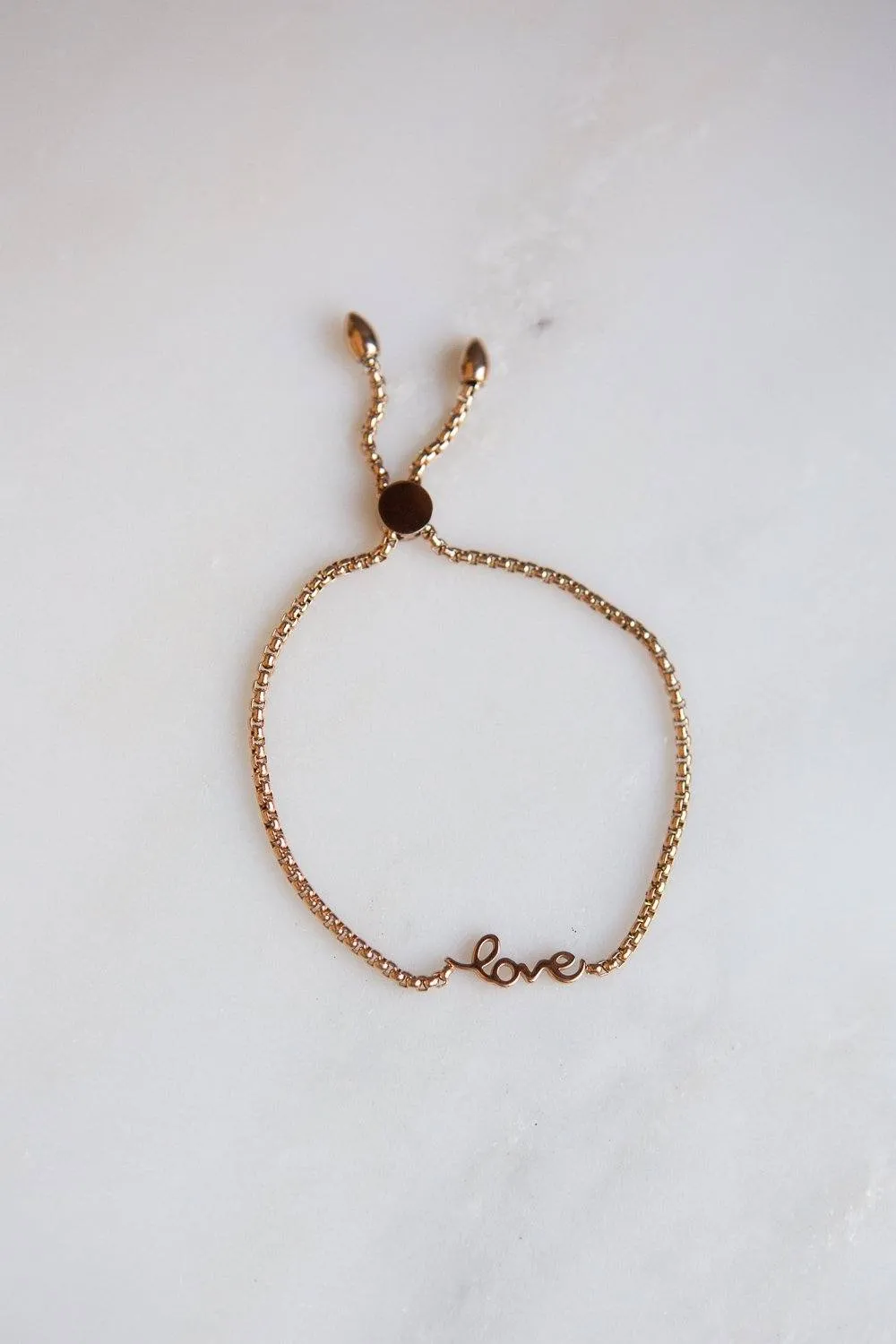 Adjustable "Love" Chain Bracelet