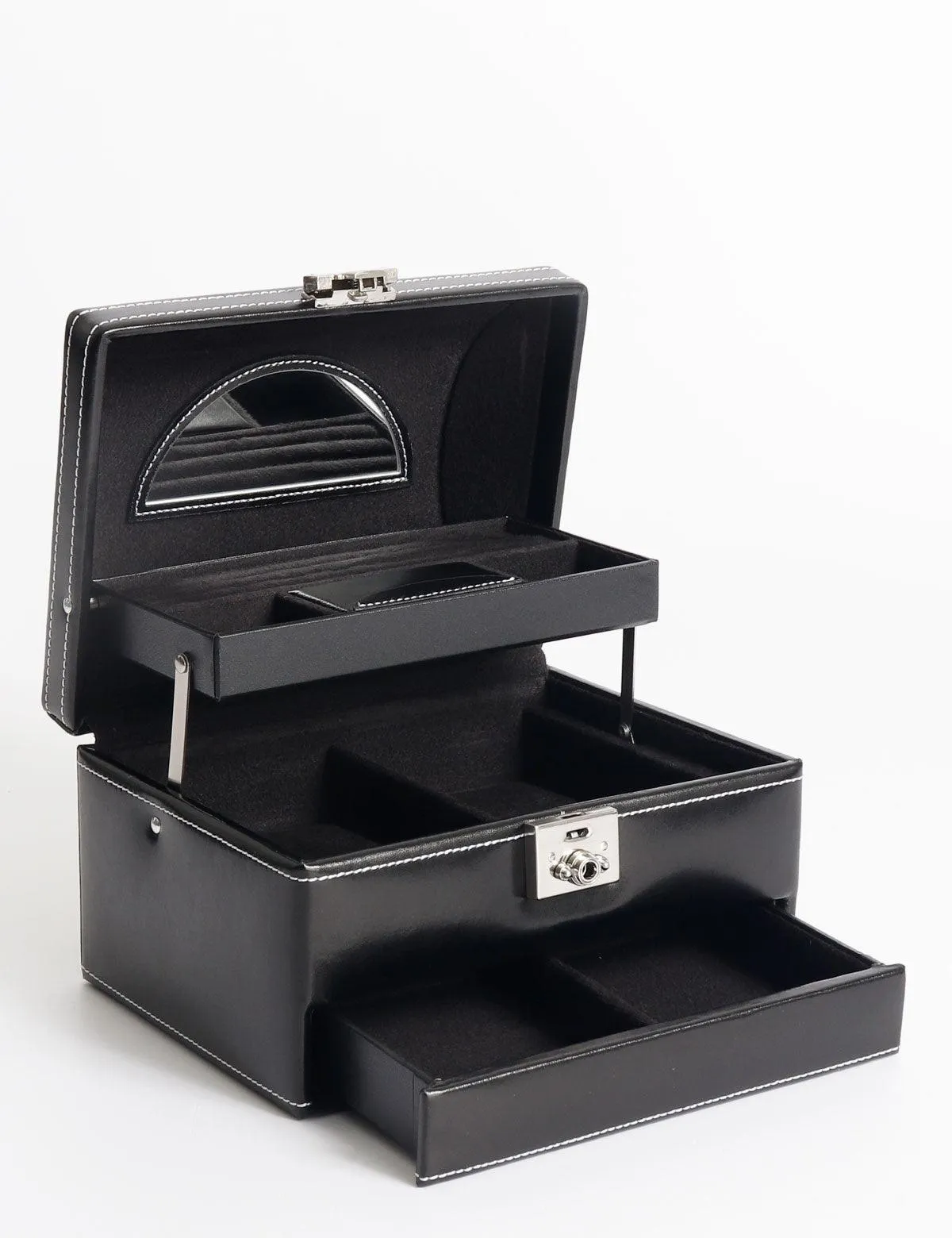 Friedrich23 London Black jewelry holder with handle 26104-2