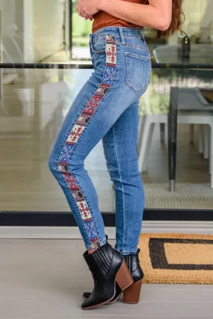 Hazel Blues® | Rio Western Print Relaxed Jeans
