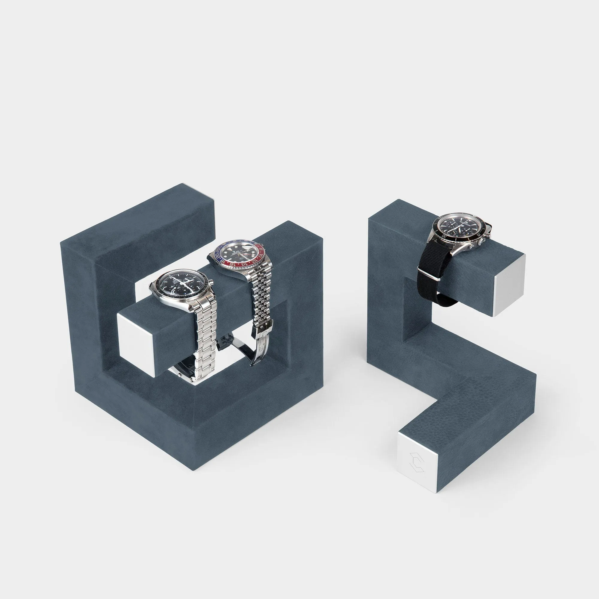 HUDSON DUO WATCH STAND - DUSTY BLUE / GREY