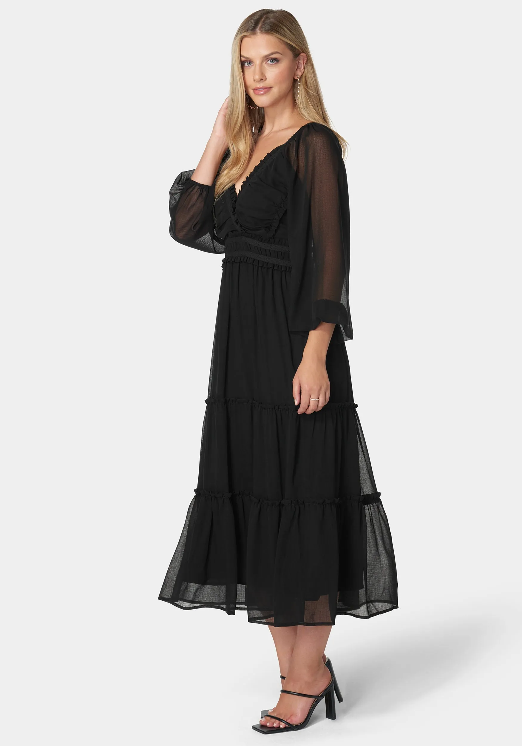 Jasmine Lace Up Midi Dress