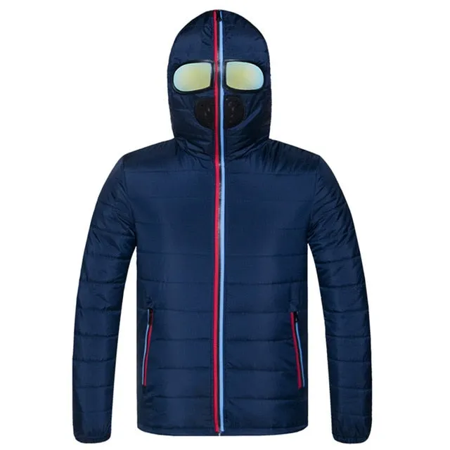 Lawrenceblack Winter Jackets Men Parkas with Glasses Padded Hooded Coat Mens Warm Camperas Children Windproof Quilted Jacket 839