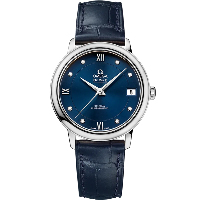 Omega De Ville Prestige 32.7 mm, steel on leather strap