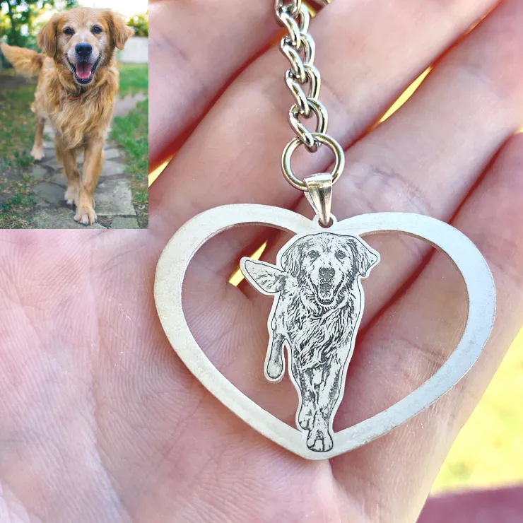 Personalized Heart Photo Keychain