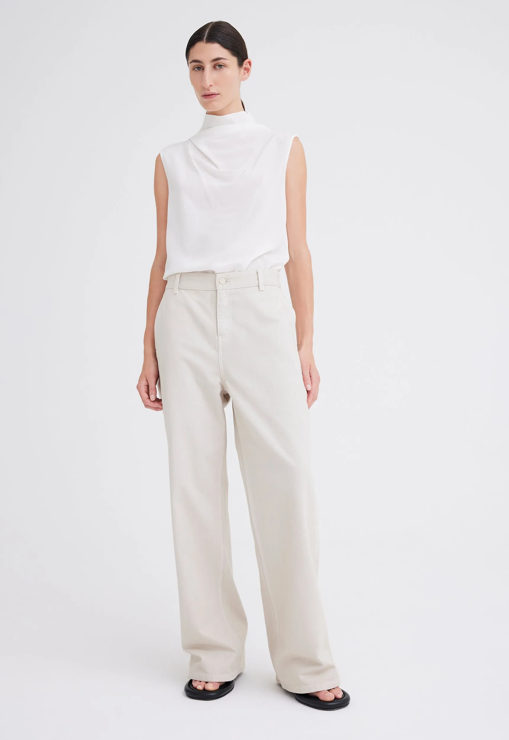 Rivet Cotton Twill Pant - Flaxen Beige