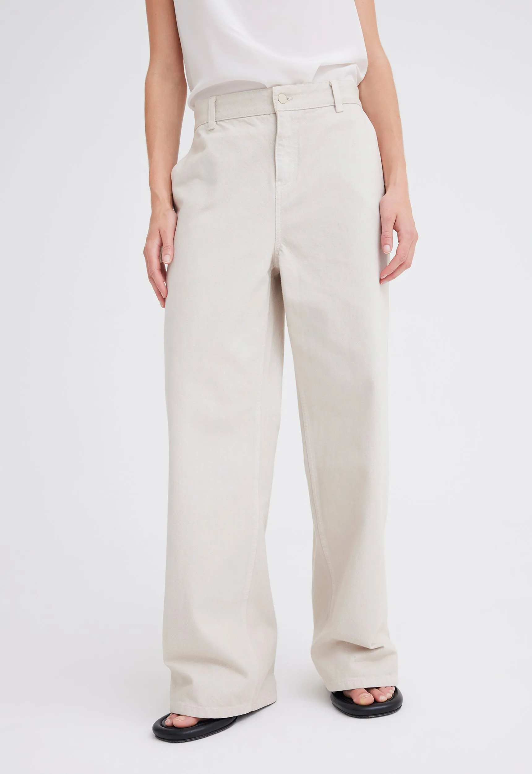 Rivet Cotton Twill Pant - Flaxen Beige