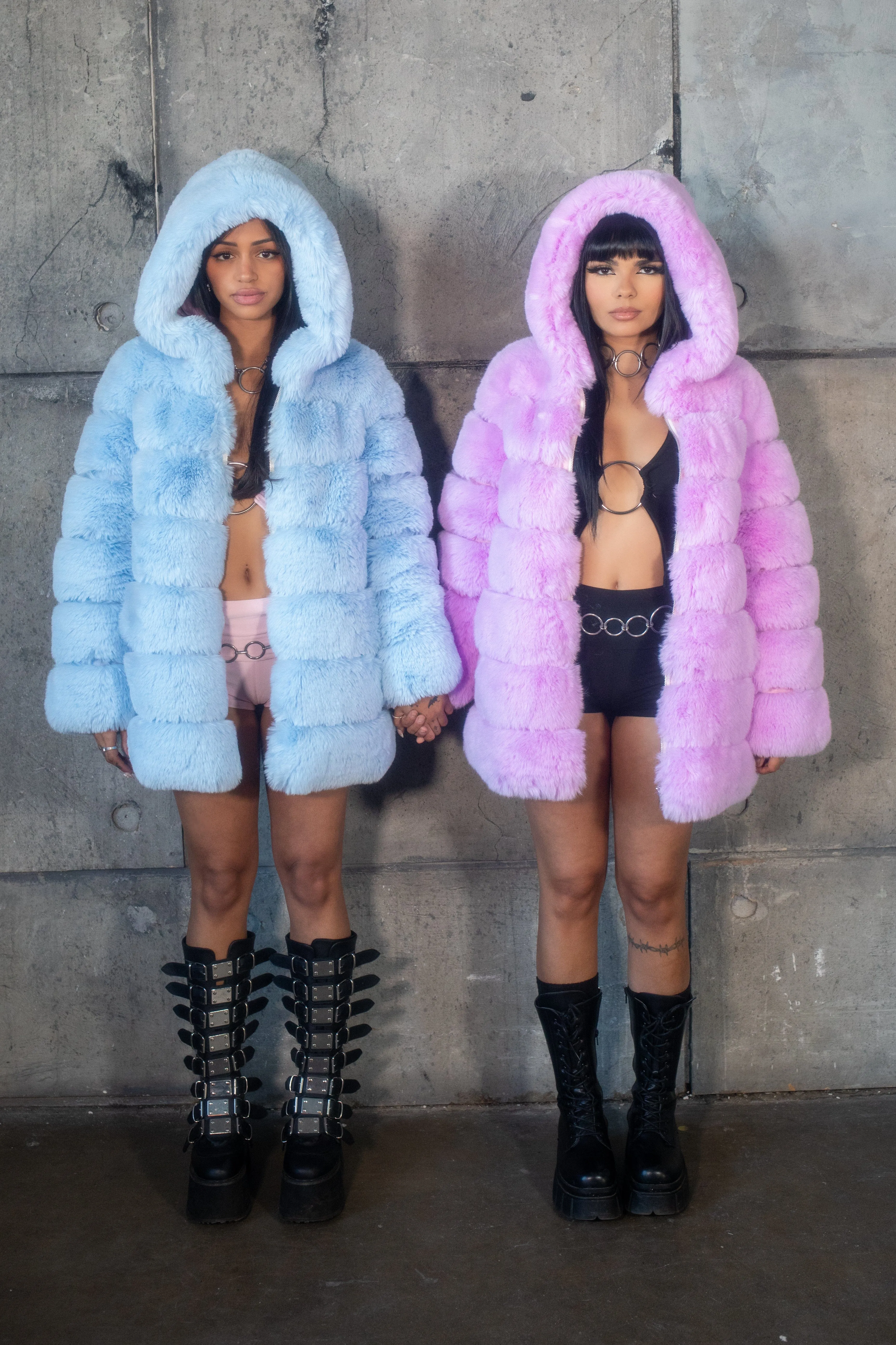 SAHARA Lavender Faux Fur Coat