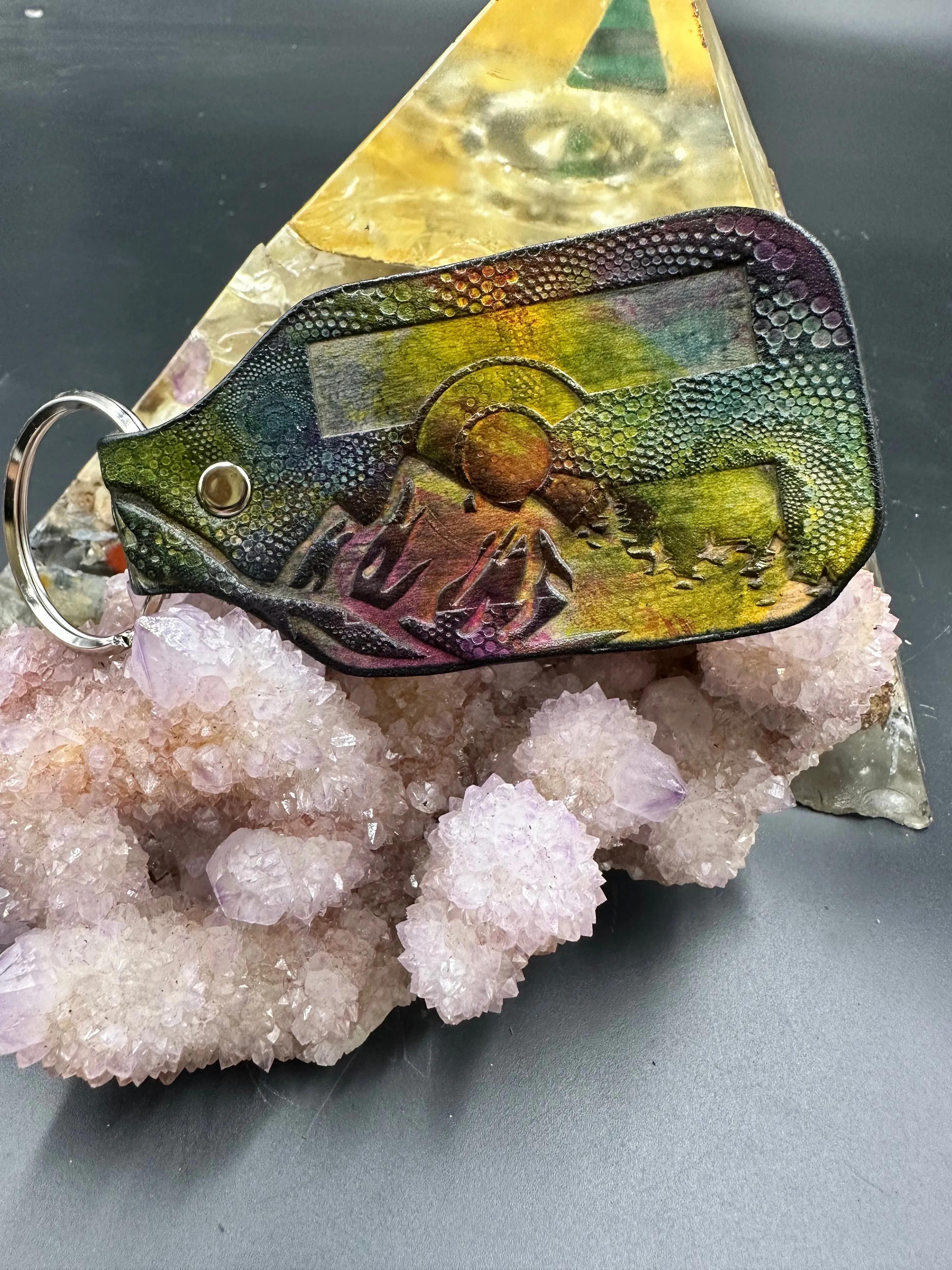 Stamped Leather Keychain - Colorado
