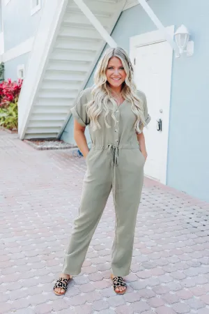 Take Flight Jumpsuit - Olive