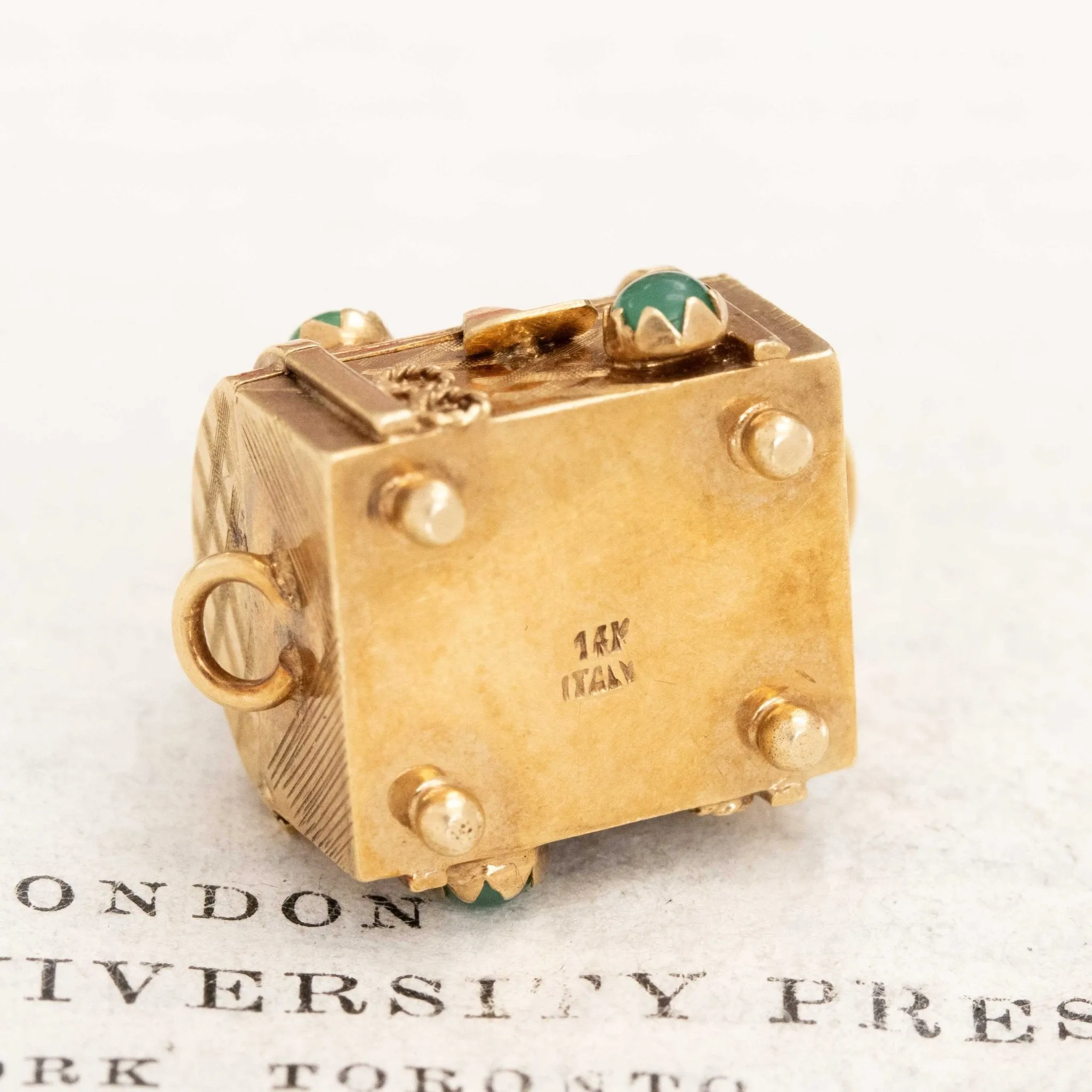 Vintage Treasure Chest with Pearl Charm/Pendant, Italian