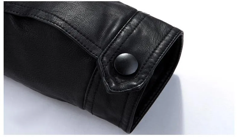 West Louis™ Biker Style Slim Fit PU Leather Jacket